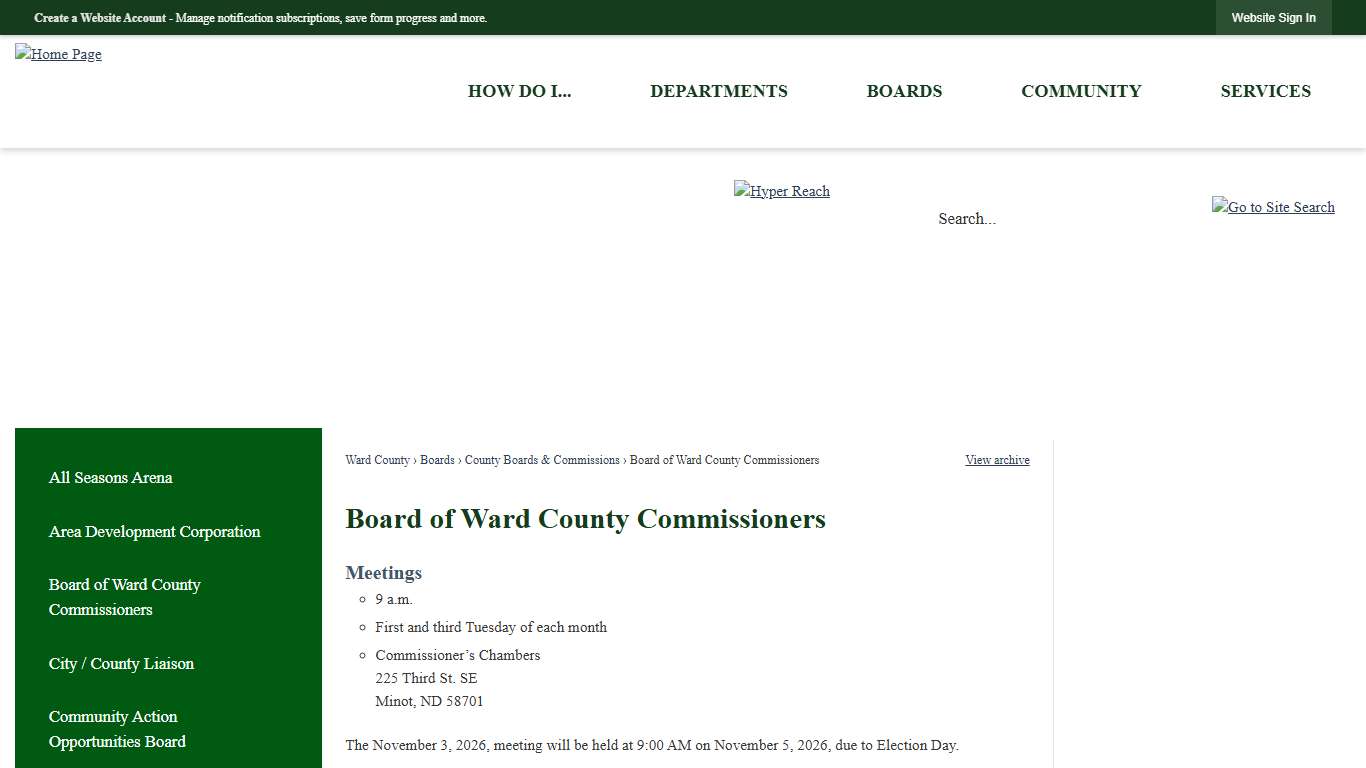 Board of Ward County Commissioners Ward County, ND - Official Website
